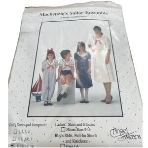Angel Wears Mackenzie’s 1990 Sailor Ensemble Girls Dress/Jumpsuit Sz 8 10 12 14